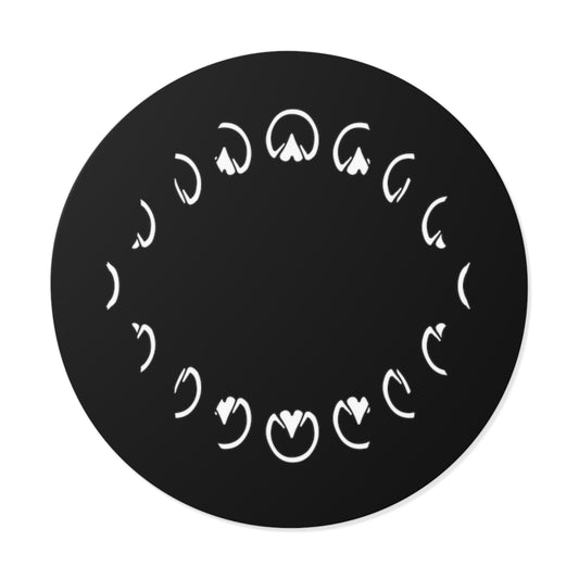 Hoof Moon Phases Round Vinyl Sticker