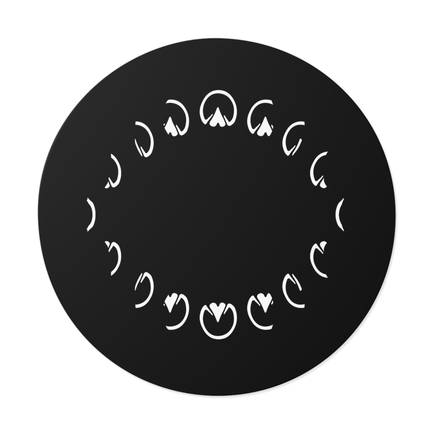 Hoof Moon Phases Round Vinyl Sticker