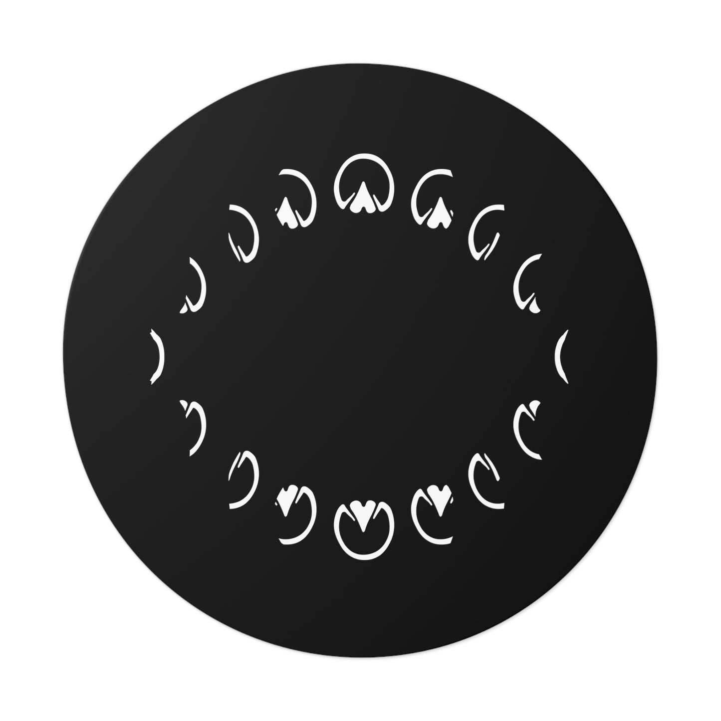 Hoof Moon Phases Round Vinyl Sticker