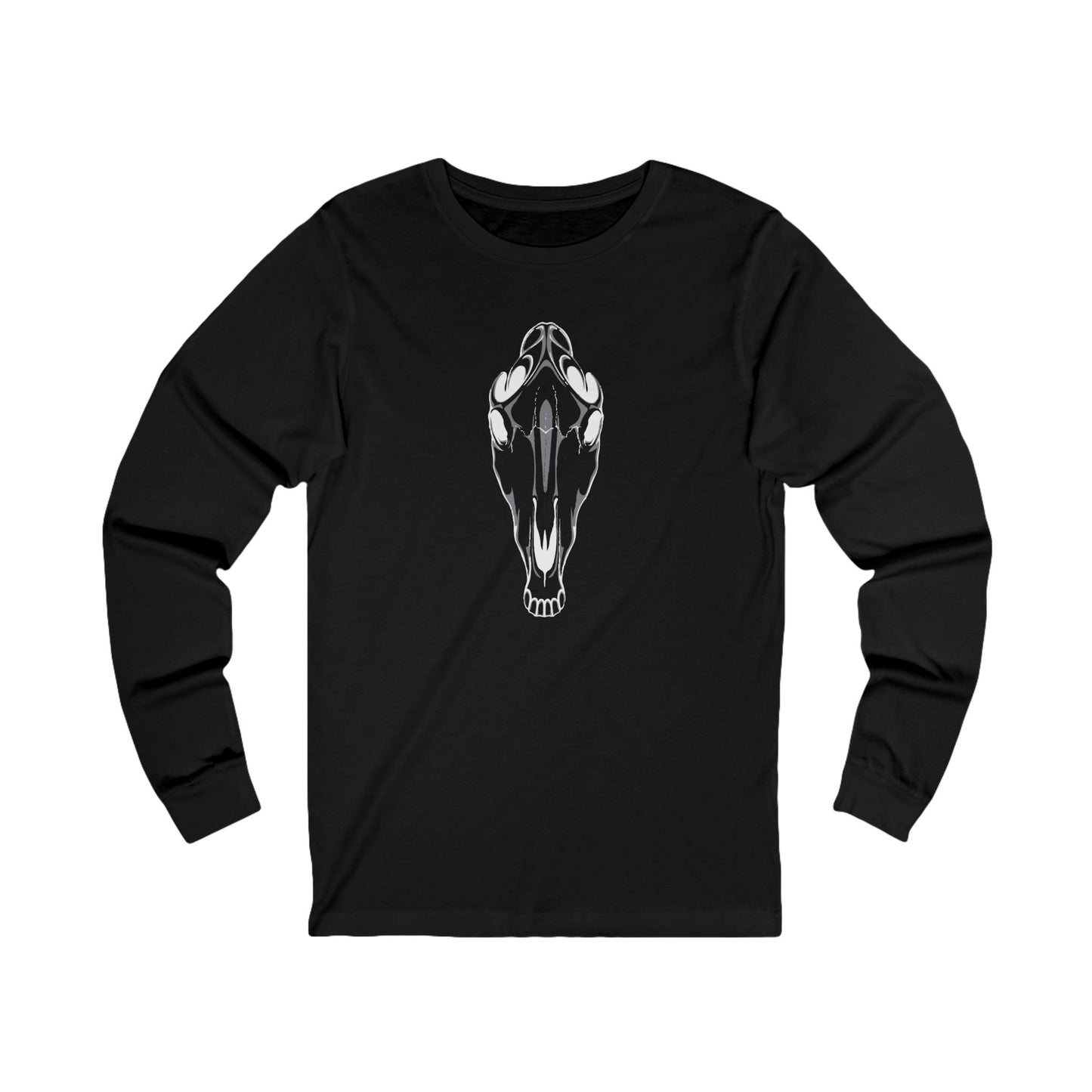 Spooky Horse Skull Long Sleeve Tee
