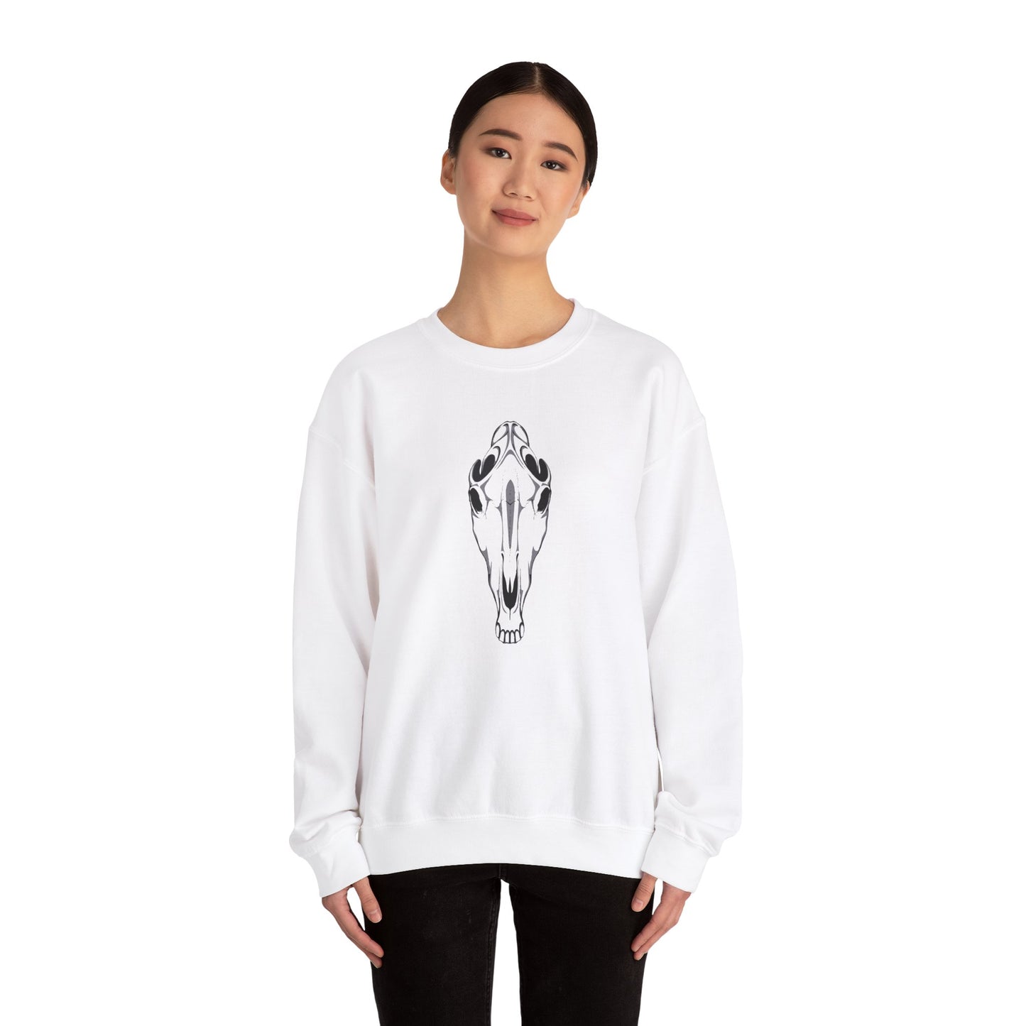 Spooky Horse Skull Crewneck Sweatshirt