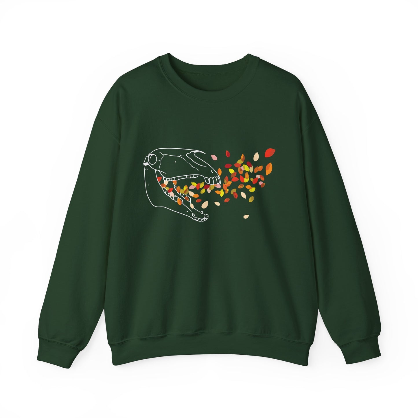 Autumnal Horse Skull Crewneck Sweatshirt