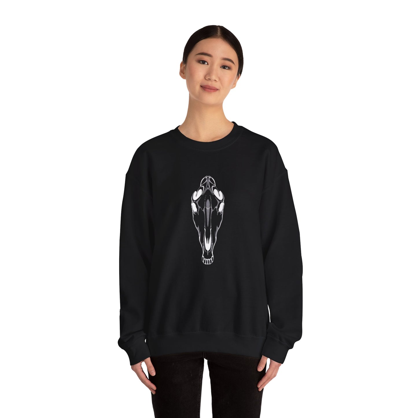 Spooky Horse Skull Crewneck Sweatshirt