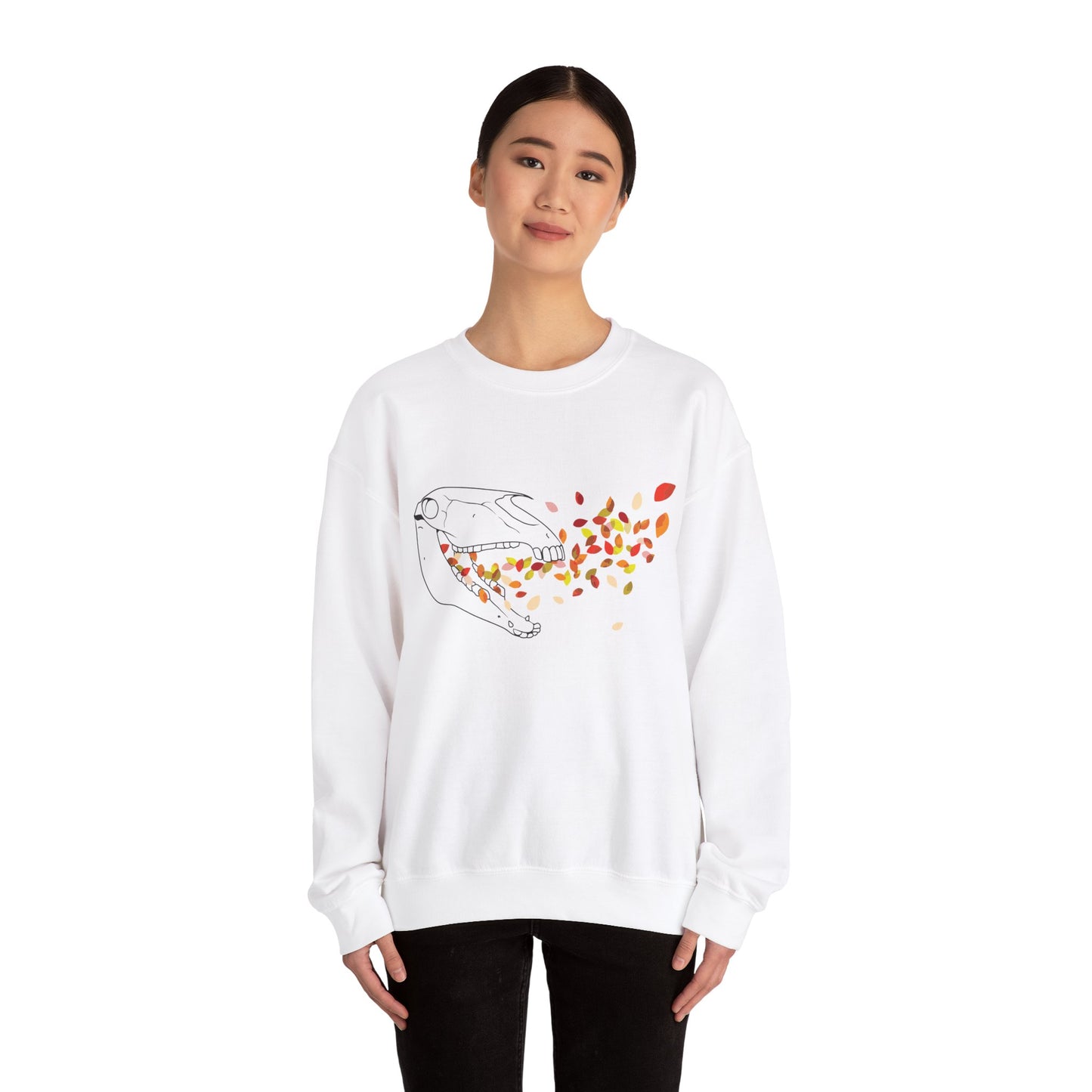 Autumnal Horse Skull Crewneck Sweatshirt