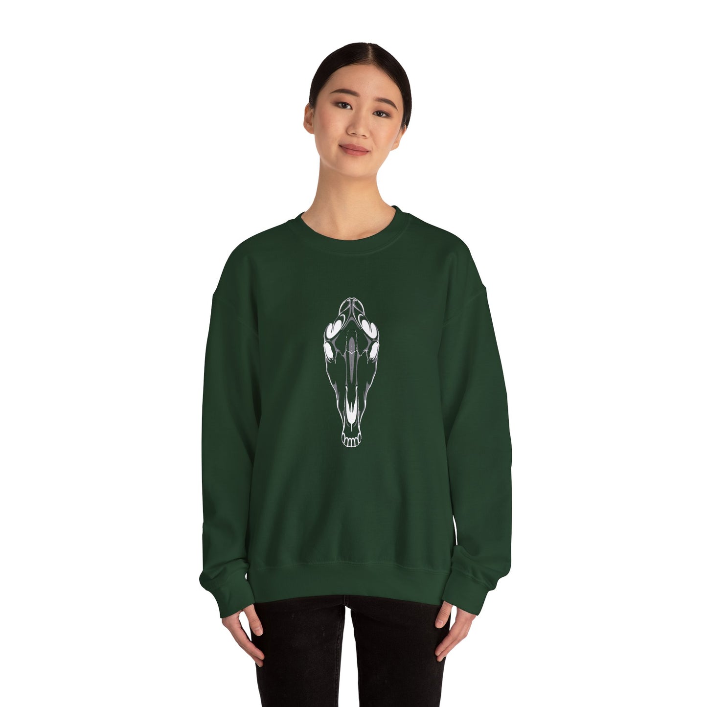 Spooky Horse Skull Crewneck Sweatshirt