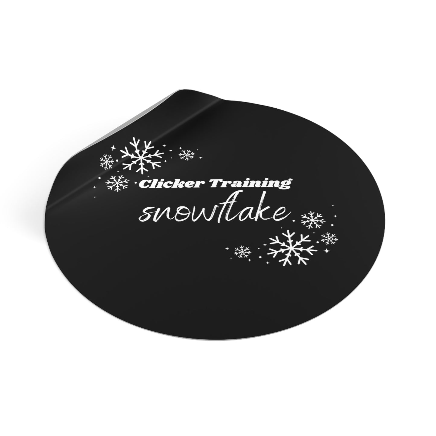 Clicker Training Snowflake Round Vinyl Sticker