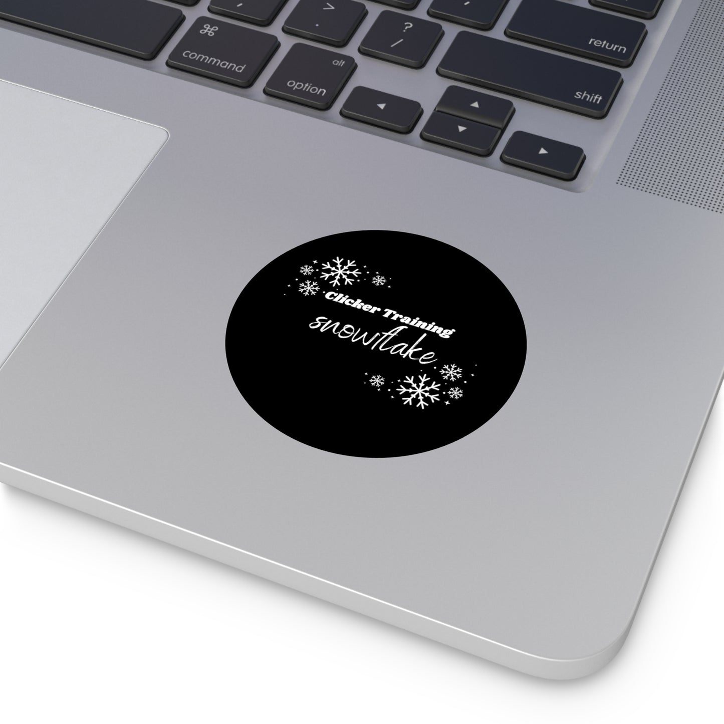 Clicker Training Snowflake Round Vinyl Sticker