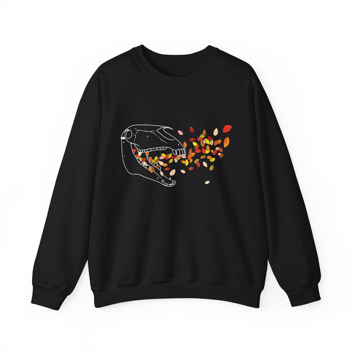 Autumnal Horse Skull Crewneck Sweatshirt