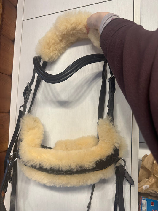 Lightly used, almost new Milo Sheepskin bitless bridle