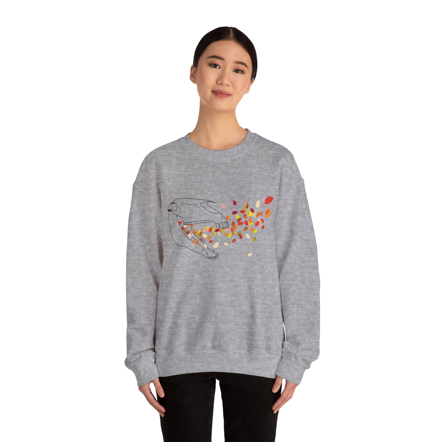 Autumnal Horse Skull Crewneck Sweatshirt