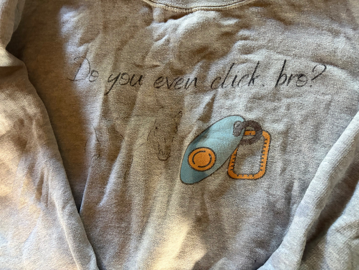 'Do You Even Click Bro' Crewneck Hoodie - Medium