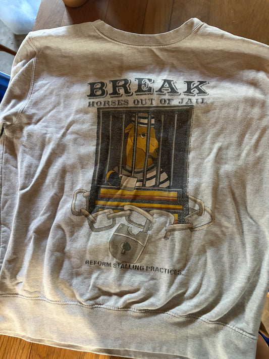 Break Horses out of Jail Crewneck Hoodie - Size Medium