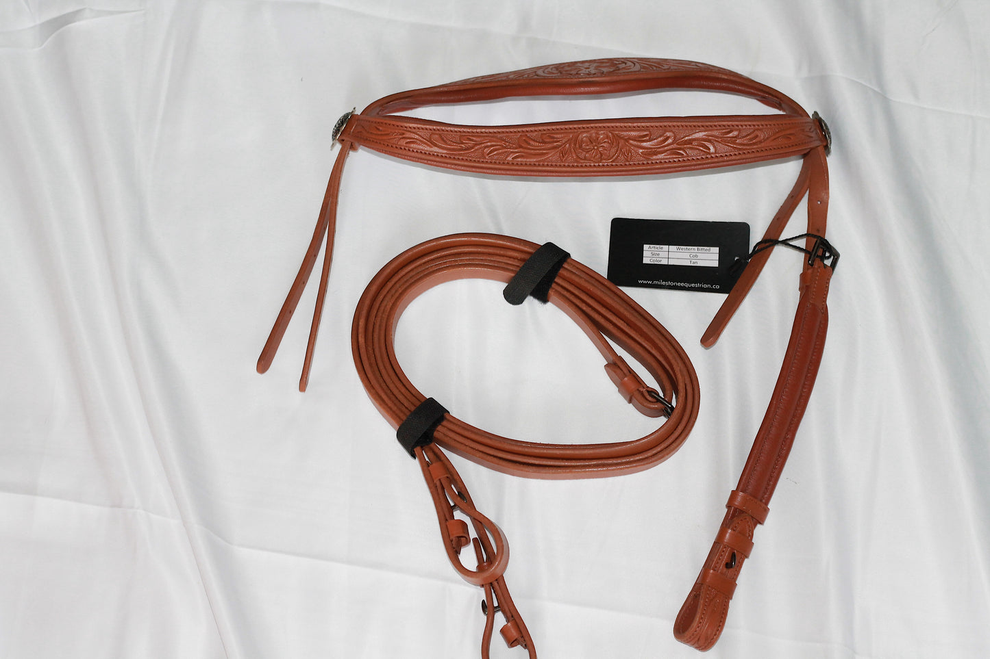 "Mesa" Western Bitted Bridle - Tan - Cob