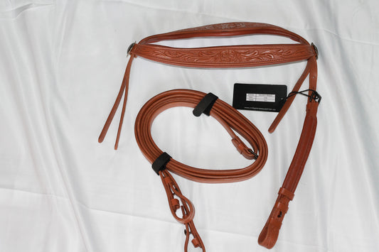 "Mesa" Western Bitted Bridle - Tan - Cob