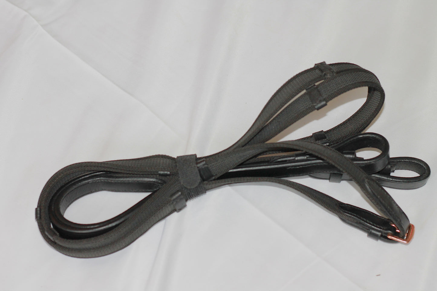 Webbed Reins with Rose Gold Hardware - Dark Brown