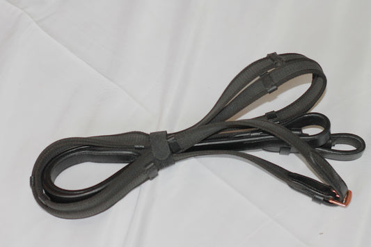 Webbed Reins with Rose Gold Hardware - Dark Brown